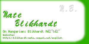 mate blikhardt business card